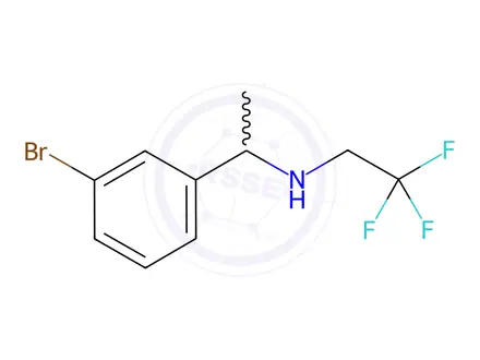 Chemical structure of n-(1-(3-Bromophenyl)ethyl)-2,2,2-trifluoroethan-1-amine