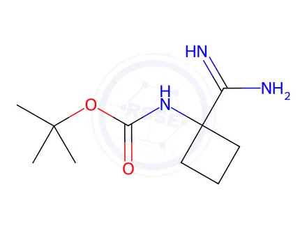 Chemical structure of Acetic Acid, tert-Butyl N-(1-Carbamimidoylcyclobutyl)carbamate
