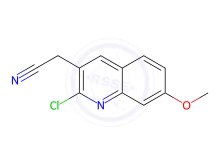 Chemical structure of 2-(2-Chloro-7-methoxyquinolin-3-yl)acetonitrile