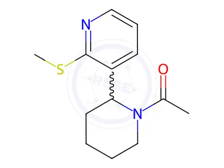 Chemical structure of 1-(2-(2-(Methylthio)pyridin-3-yl)piperidin-1-yl)ethanone