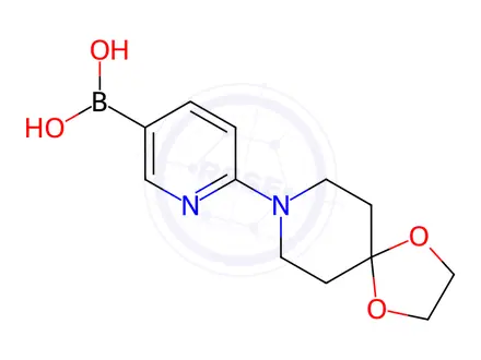 Chemical structure of (6-(1,4-Dioxa-8-azaspiro[4.5]Decan-8-yl)pyridin-3-yl)boronic acid