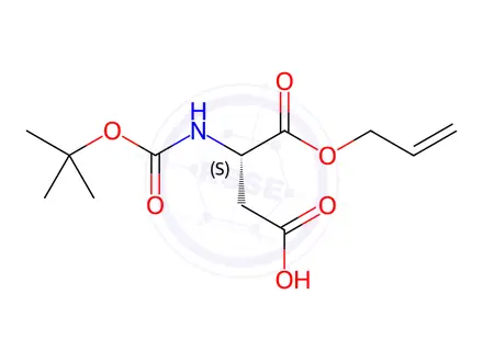 Chemical structure of (3s)-3-{[(tert-butoxy)carbonyl]amino}-4-oxo-4-(prop-2-en-1-yloxy)butanoic acid