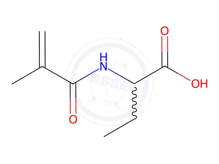 Chemical structure of Butanoic acid, 2-[(2-methyl-1-oxo-2-propenyl)amino]-(9CI)