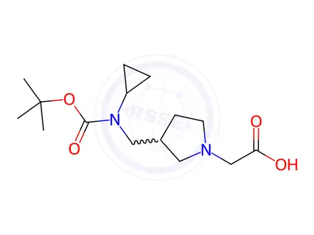Chemical structure of 2-(3-(((tert-Butoxycarbonyl)(cyclopropyl)amino)methyl)pyrrolidin-1-yl)acetic acid
