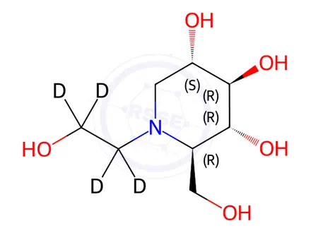Chemical structure of Miglitol-d4 Hydrochloride