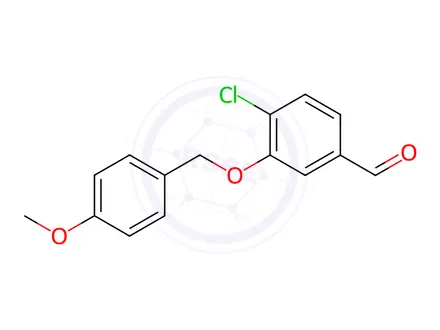 Chemical structure of 4-Chloro-3-[(4-methoxyphenyl)methoxy]benzaldehyde