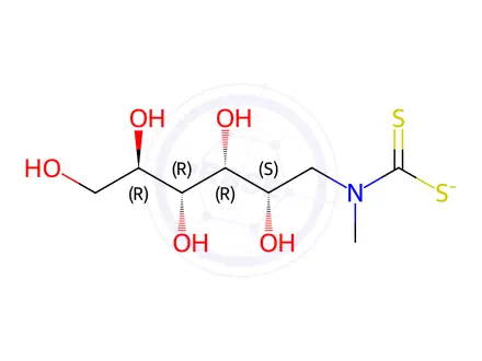 Chemical structure of N-(Dithiocarbamoyl)-N-Methyl-D-Glucamine, Sodium Salt