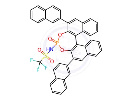 Chemical structure of N-[(11bR)-2,6-Di-2-naphthalenyl-4-oxidodinaphtho[2,1-d:1',2'-f][1,3,2]dioxaphosphepin-4-yl]-1,1,1-trifluoromethanesulfonamide