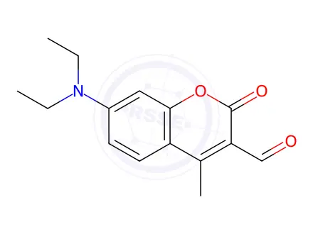 Chemical structure of Coumarin, 3-formyl-4-methyl-7-(N,N-diethyl amino)-