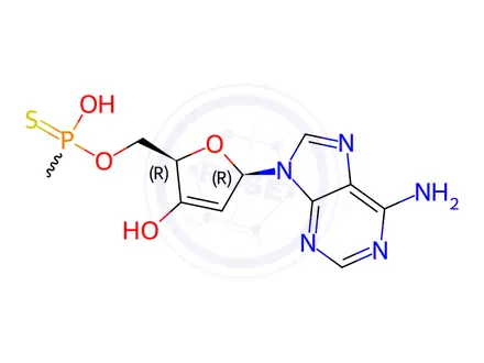 Chemical structure of adenosine 3',5'-cyclic methylphosphonothioate