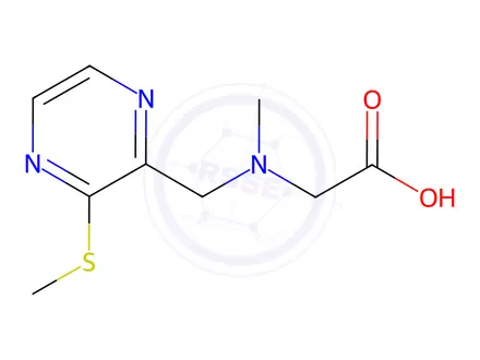 Chemical structure of 2-(Methyl((3-(methylthio)pyrazin-2-yl)methyl)amino)acetic acid