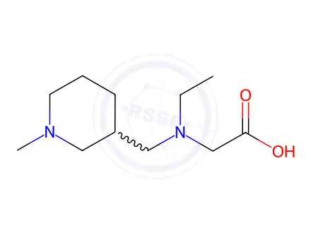 Chemical structure of 2-(Ethyl((1-methylpiperidin-3-yl)methyl)amino)acetic acid