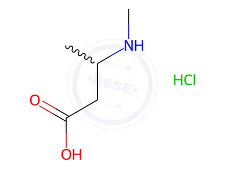 Chemical structure of Butanoic acid, 3-(methylamino)-, hydrochloride (1:1)