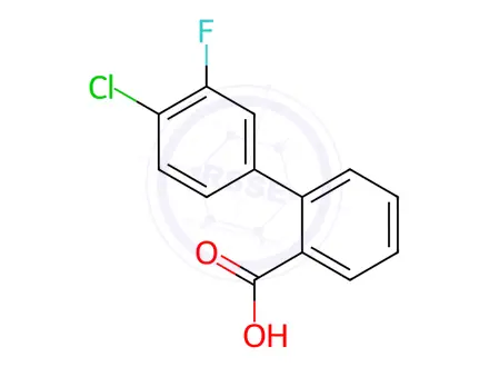 Chemical structure of 4'-Chloro-3'-fluoro[1,1'-biphenyl]-2-carboxylic acid