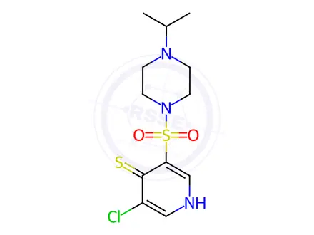 Chemical structure of 3-Chloro-5-((4-isopropylpiperazin-1-yl)sulfonyl)pyridine-4-thiol