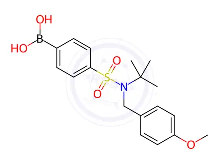 Chemical structure of (4-(n-(Tert-butyl)-n-(4-methoxybenzyl)sulfamoyl)phenyl)boronic acid
