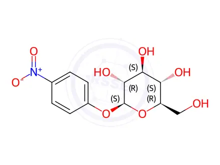 Chemical structure of 4-Nitrophenyl β-D-Glucopyranoside Monohydrate