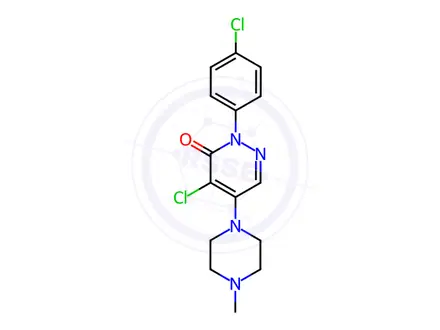 Chemical structure of 4-Chloro-2-(4-chlorophenyl)-5-(4-methylpiperazin-1-yl)pyridazin-3(2H)-one