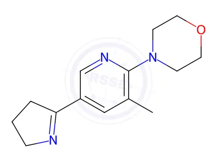 Chemical structure of 4-(5-(3,4-Dihydro-2H-pyrrol-5-yl)-3-methylpyridin-2-yl)morpholine