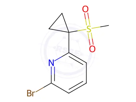 Chemical structure of 2-Bromo-6-(1-(methylsulfonyl)cyclopropyl)pyridine