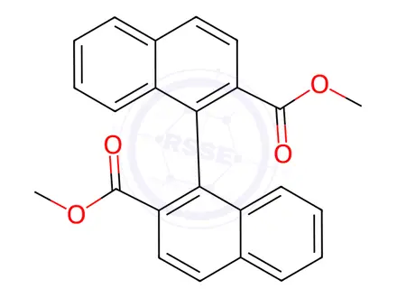 Chemical structure of (R)-[1,1'-Binaphthalene]-2,2'-diyl diacetate