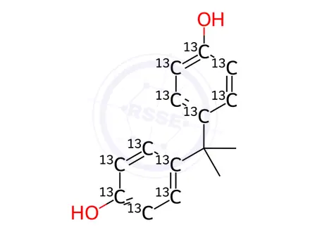 Chemical structure of Bisphenol A-13C12