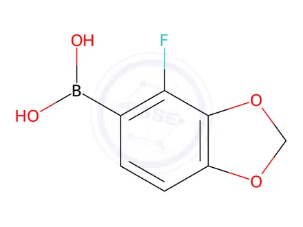 Chemical structure of (4-Fluorobenzo[d][1,3]dioxol-5-yl)boronic acid
