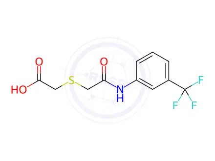 Chemical structure of 2-({2-Oxo-2-[3-(trifluoromethyl)anilino]-ethyl}sulfanyl)acetic acid