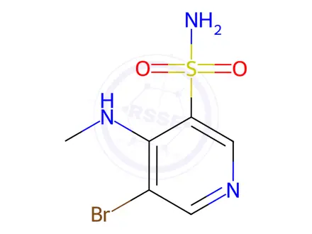 Chemical structure of 5-Bromo-4-(methylamino)pyridine-3-sulfonamide