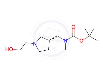 Chemical structure of tert-Butyl ((1-(2-hydroxyethyl)pyrrolidin-3-yl)methyl)(methyl)carbamate