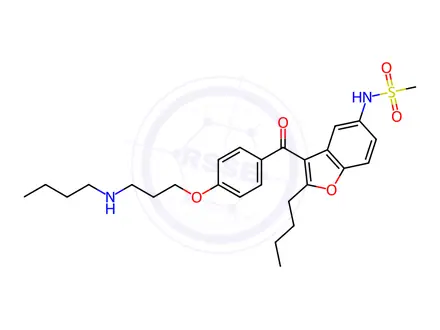 Chemical structure of Dronedarone Hydrochloride Impurity 6 Monomer (Dronedarone Hydrochloride USP Related Compound A)