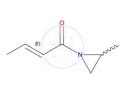 Chemical structure of Aziridine, 2-methyl-1-(1-oxo-2-butenyl)-, (E)-(9CI)