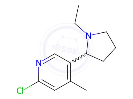 Chemical structure of 2-Chloro-5-(1-ethylpyrrolidin-2-yl)-4-methylpyridine