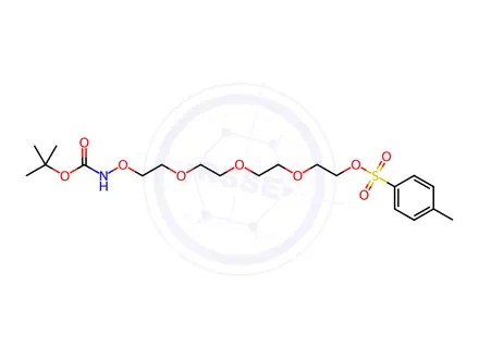 Chemical structure of 2,2-Dimethyl-4-oxo-3,6,9,12,15-pentaoxa-5-azaheptadecan-17-yl 4-methylbenzenesulfonate