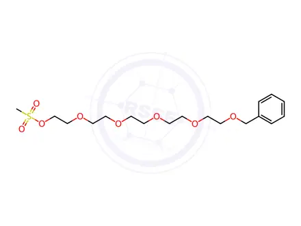 Chemical structure of 1-Phenyl-2,5,8,11,14-pentaoxahexadecan-16-yl methanesulfonate