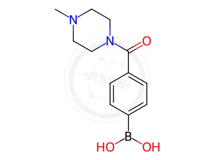 Chemical structure of (4-(4-methylpiperazine-1-carbonyl)phenyl)boronic acid hydrochloride