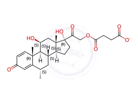 Chemical structure of 6α-Methylprednisolone 21-Hemisuccinate Sodium Salt