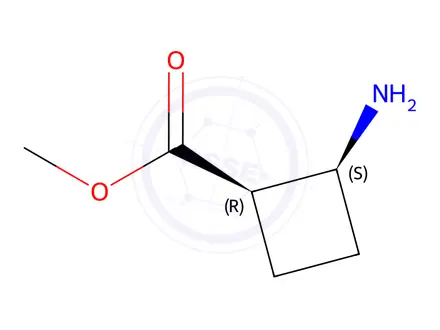 Chemical structure of Methyl (1R,2S)-2-aminocyclobutane-1-carboxylate; trifluoroacetic acid