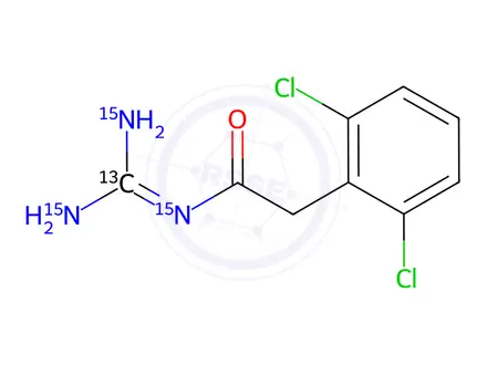 Chemical structure of Guanfacine-13C, 15N3 Hydrochloride