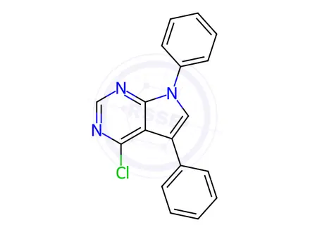 Chemical structure of 4-chloro-5,7-diphenyl-7h-pyrrolo[2,3-d]pyrimidine