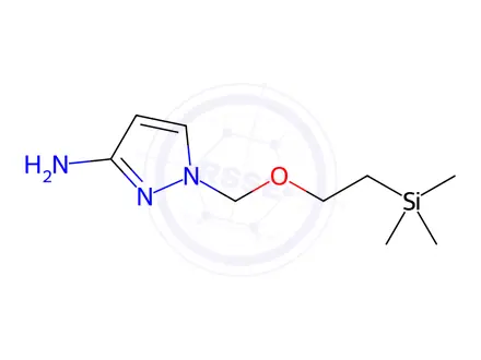 Chemical structure of 1-((2-(Trimethylsilyl)ethoxy)methyl)-1H-pyrazol-3-amine