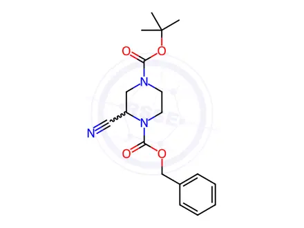 Chemical structure of 4-Benzyl 1-tert-butyl 3-cyanopiperazin-1,4-dicarboxylate
