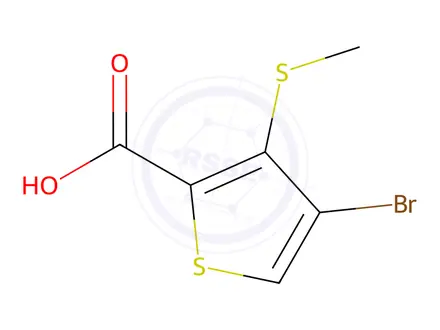 Chemical structure of 4-Bromo-3-(methylthio)thiophene-2-carboxylic acid