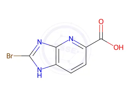 Chemical structure of 2-Bromo-3H-imidazo[4,5-b]pyridine-5-carboxylic acid