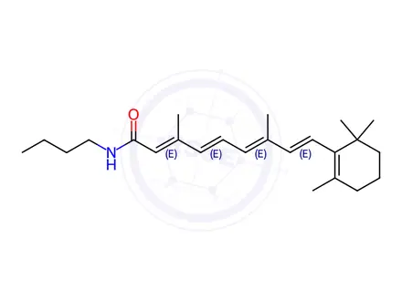 Chemical structure of (2Z,4E,6Z,8Z)-N-butyl-3,7-dimethyl-9-(2,6,6-trimethyl-1-cyclohexenyl)nona-2,4,6,8-tetraenamide