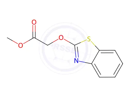 Chemical structure of Acetic acid, (2-benzothiazolyloxy)-, methyl ester (9CI)