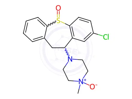 Chemical structure of 1-(8-Chloro-10,11-dihydrodibenzo(b,f)thiepin-10-yl)-4-methylpiperazine S,4-dioxide 2HCl