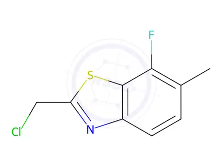 Chemical structure of Benzothiazole, 2-(chloromethyl)-7-fluoro-6-methyl-(9CI)