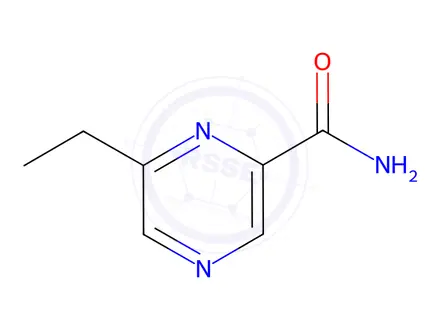 Chemical structure of Pyrazinecarboxamide, 6-ethyl-(8CI)