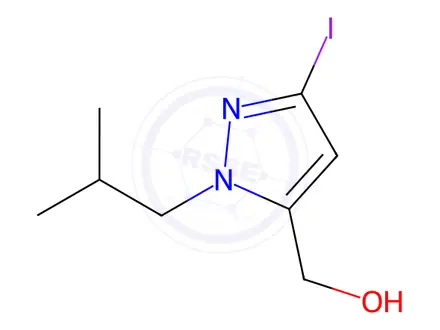 Chemical structure of (3-iodo-1-isobutyl-1H-pyrazol-5-yl)methanol